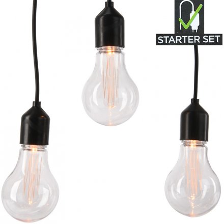  Bring an industrial element to any home interior with this string of hanging bulb lights 