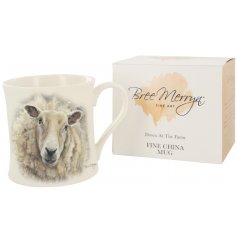 Designed by Bree Merryn, the Sheila the Sheep fine china mug is part of the Down At The Farm range of giftware