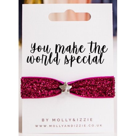 1.5 cm Stretchy Glitter Bracelet - You Make The World Special