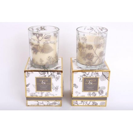 6 x 8 cm Giftboxed Scented Candle Skeletal Leaf 