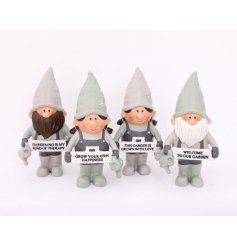 Novelty polyresin gnomes from the Potting Shed range, measures approx 15 cm