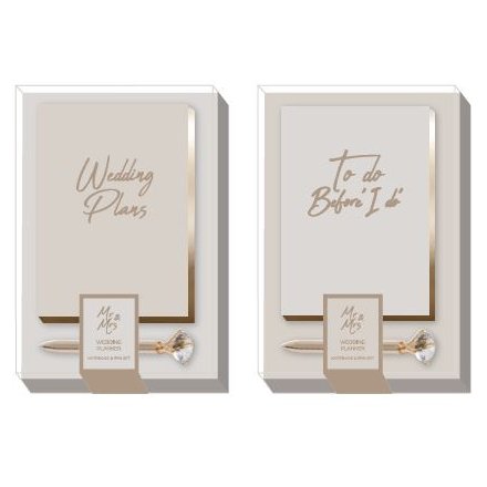 Two Assorted Wedding Planner & Pen Gift Set