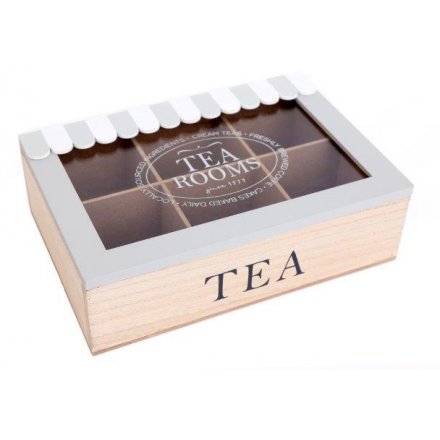 Grey and Wooden Tea Box 23 cm