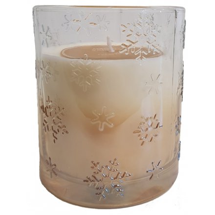 Snowflake Glass Candle Pot 
