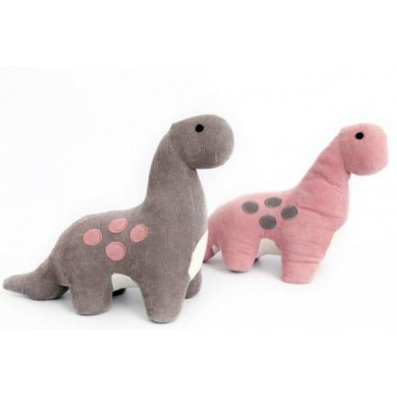 Pink/Grey Corduroy Dinosaur Doorstops 