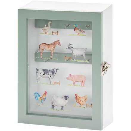 26 cm Wooden Key Cabinet Country Life Farm