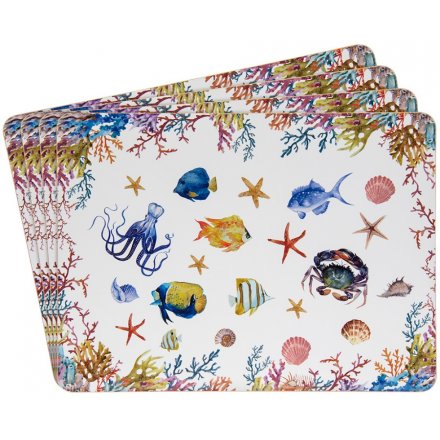 Colourful Sea Life Placemats Set of 4 
