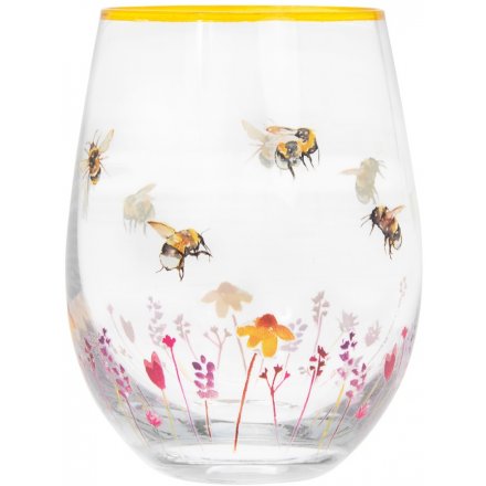 Busy Bee Stemless Glass