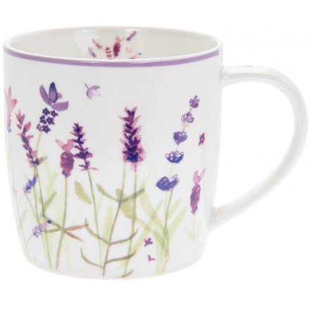 Purple Lavender Ceramic Breakfast Mug