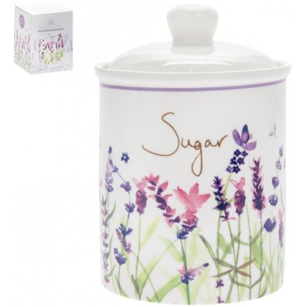 Purple Lavender Ceramic Sugar Cannister