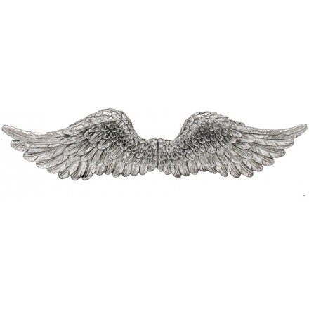 Silver Wall Art Angel Wings, 51cm