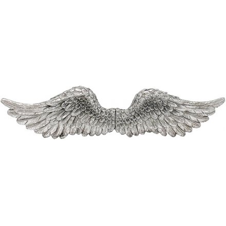 Silver Angel Wings Wall Art, 84cm 