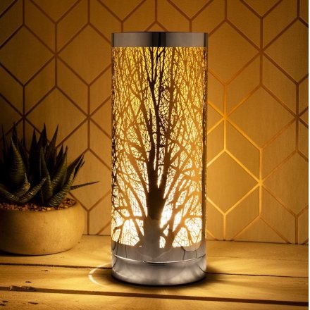 this warm glowing LED touch lamp will tie in with almost any themed home space 
