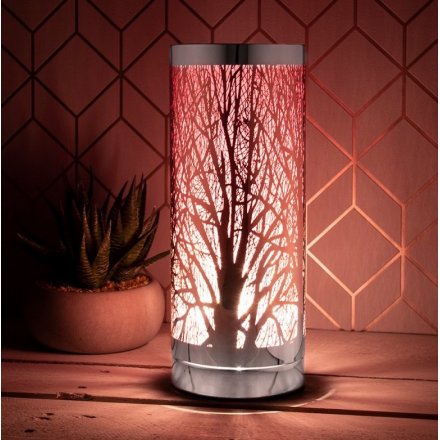  A unique and stylish table lamp with a bold branch design pattern. A luxury living interiors item for the home.