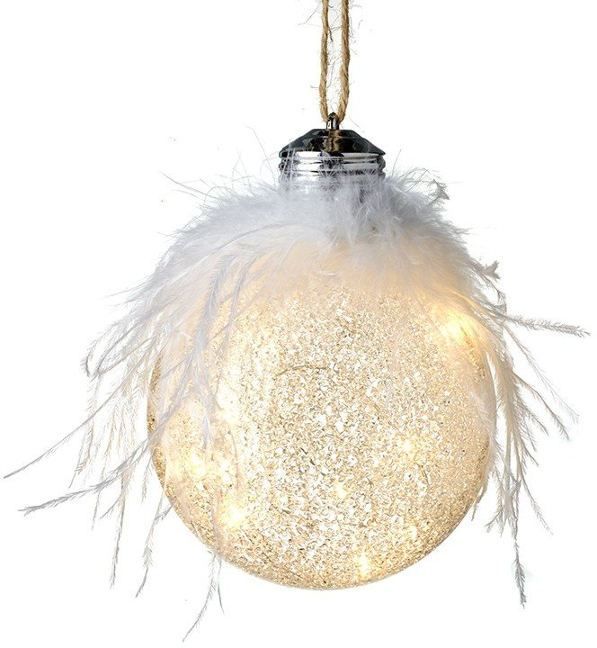 Light Up Feather Bauble Christmas Decorations Angels And Fairies Noël And Co 7623