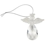 Stunning crystal angel hanging ornament with silver glitter highlights