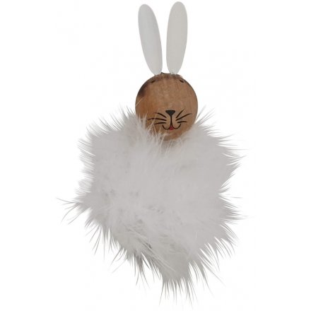 Fluffy Rabbit Decoration 13.5 cm