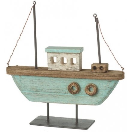 21.5 cm Rustic Wooden Boat