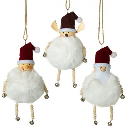 Fluffy Snowball Hanging Ornaments