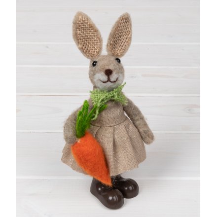 17 cm Standing Woollen Bunny - Penny 