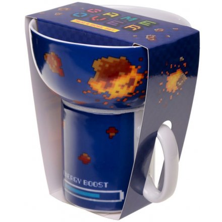   A great gift idea for any avid gamer, this mug and bowl feature a quirky retro gaming decal 