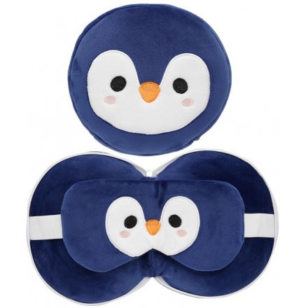 17 cm Cutiemals Plush Penguin Sleep Mask Pillow Set