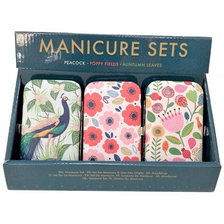 Range of Manicure Sets - Peacock, Poppy Fields or Autumn Leaves
