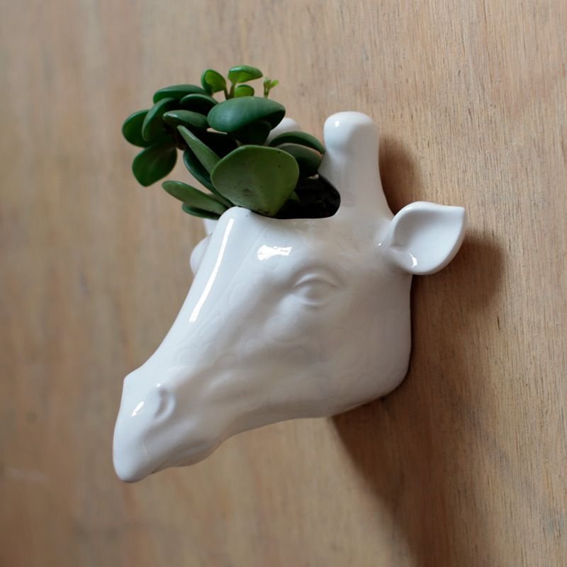 giraffe head planter