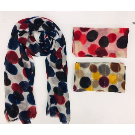 183 cm Bright Spotty and Sequin Scarf