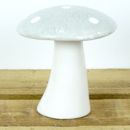Festive Ceramic Mushroom Nordic Grey