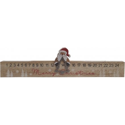 Father Christmas Sliding Wooden Interactive Advent Calendar