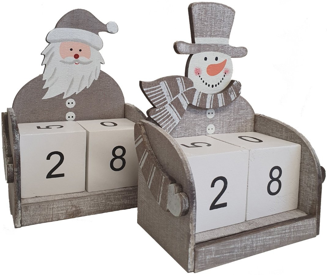 Nordic Grey Father Christmas Wooden Advent Calendar | 48452 | Christmas ...