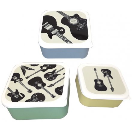 Set of 3 Lunch Boxes, Headstock Guitar, 11.5cm
