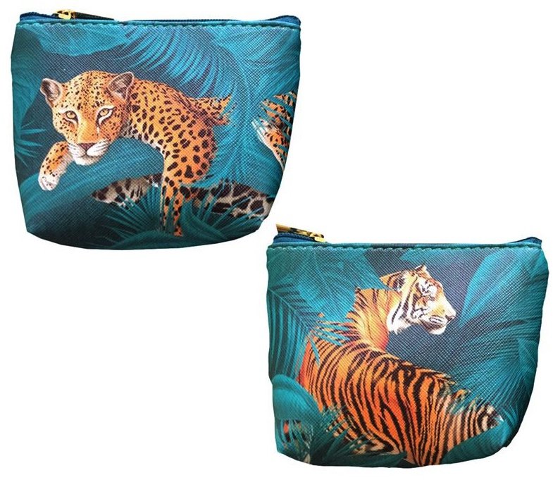 Jungle Cat Spots & Stripes PVC Zip Close Coin Purse 48486 Fashion