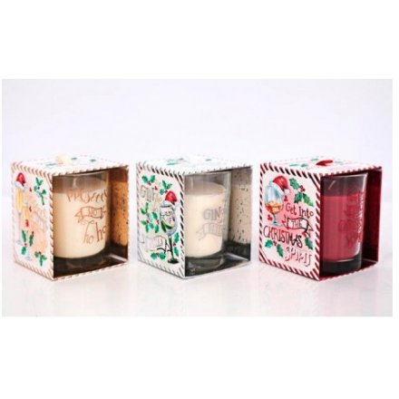 Large Christmas Drinks Candles, 3a