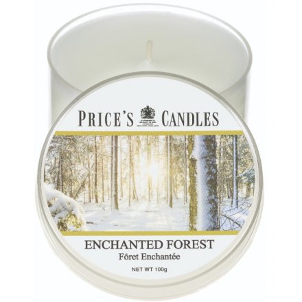 A small candle tin from the delightful Prices Range, sure to indulge you in a cosy and comforting sense of tranquility 