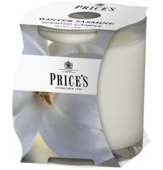 A beautifully scented fresh jasmine candle.