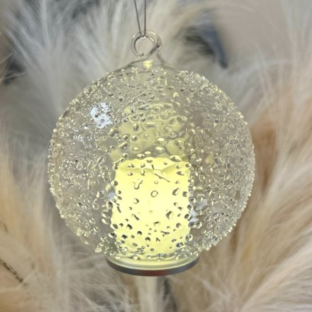 LED Bauble W/Candle