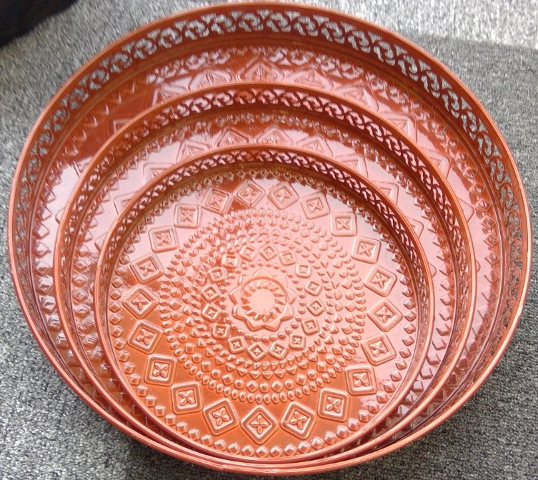 KA0003 / Metal Terracotta Tray Set 48634 Interior Decor / Home