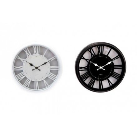 Assorted Monochrome Clocks, 30cm 