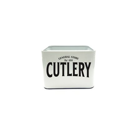 White Cutlery Box,18cm 