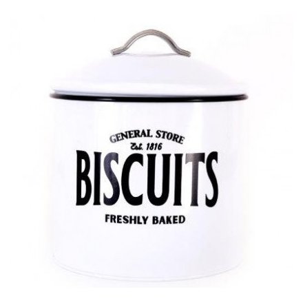 White Biscuit Canister 