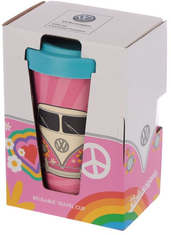 Pink Volkswagen Campervan Bamboo Travel Mug | 48729 | Kitchen & Dining ...