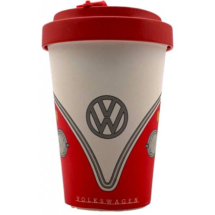 Volkswagen Camper Van Bamboo Mug - Red 