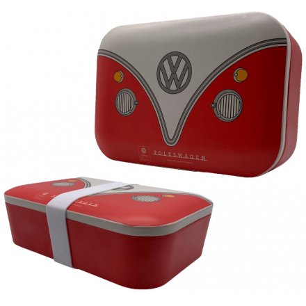 Red Volkswagen Campervan Bamboo Lunch Box 