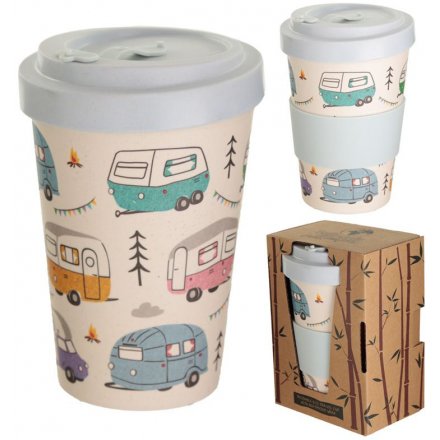 Caravan Print Bamboo Travel Mug  