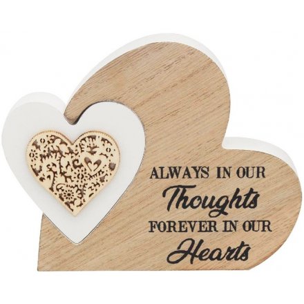 'Always In Our Thoughts' Natural Toned Heart Block 