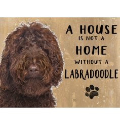  Complete with an adorable labradoodle printed picture and added scripted text 