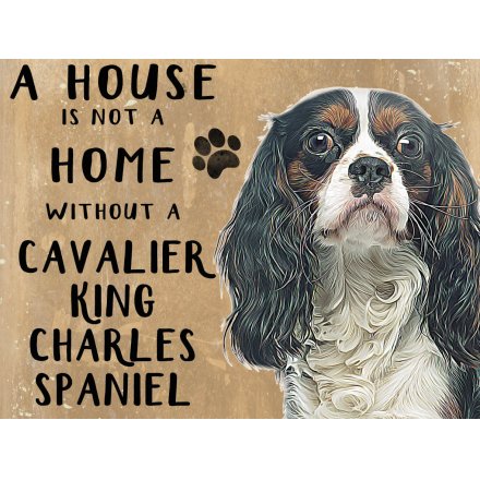 House Not A Home Mini Metal Sign - Cavalier King Charles