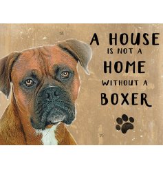  A small magnet with a distressed beige background and a cute dog print 